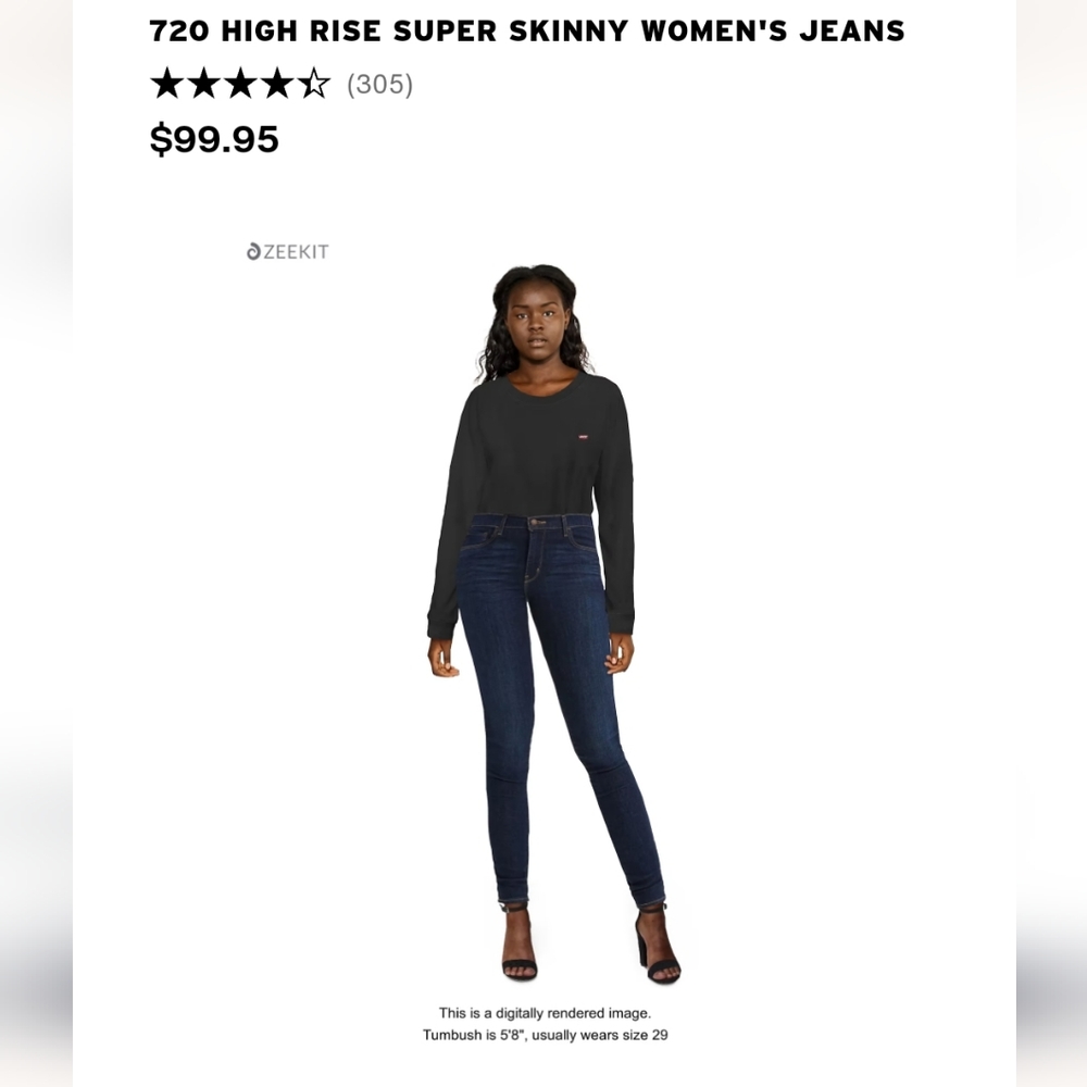 LEVIS HIGH RISE SKINNY JEANS - Picture 6 of 7